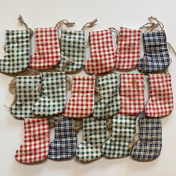 Mini Stocking Christmas Ornaments LOT Cottage Core - Picture 5 of 5
